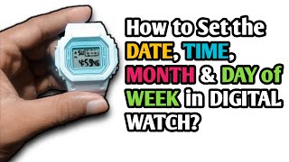 How to Set the Date and Time in Digital Watch  4 Buttons  Hakie TV [upl. by Lesoj]