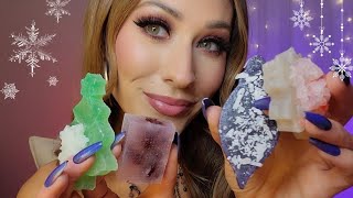 ASMR Edible Crystals WINTER WONDER Part 2 ❄️🍬🎄 upclose crunchy eating sounds [upl. by Raquel]