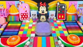 PINK VS BLUE MICKEY MINNIE MOUSE  Mixing Random Things Into Glossy Slime 10 [upl. by Carmen]