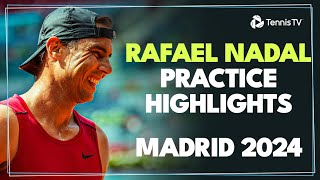 Rafael Nadal Practices On His Madrid Return 🥵  Madrid 2024 [upl. by Hsemin]