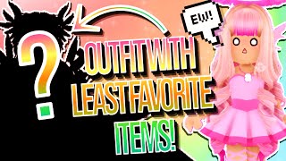 WEARING ALL OF MY LEAST FAVORITE ITEMS IN ROYALE HIGH OH NO ROBLOX Royale High Outfits Challenge [upl. by Littman]