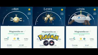 Shiny Magnemite evolution into Magneton and Magnezone in Pokemon GO  Trainer Ari [upl. by Simmie]