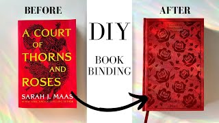 Rebind a paperback to hardcover full tutorial ACOTAR makeover [upl. by Atcliffe184]