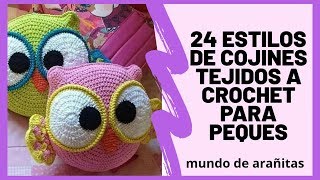 COJINES tejidos a crochet 24 estilos para niños [upl. by Fisher]