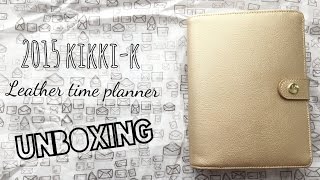 2015 Kikki k Leather Time Planner Medium Size Unboxing [upl. by Anaujait823]