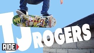 TJ Rogers Skateboarding in Slow Motion  Halfcab Heelflip Noseslide Bigspin Out [upl. by Yroffej198]