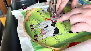 Free Motion Embroidery on a Vintage Treadle Sewing Machine [upl. by Mines671]