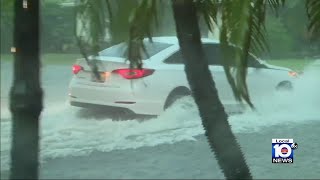 Miami Beach sees flooding during heavy storm [upl. by Eniowtna52]