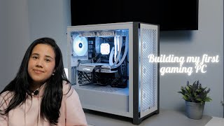 Building my first gaming PC  White build  RTX 3060ti  Ryzen 5 5600 gamingpcbuild amd nvidia [upl. by Onia]