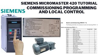 Siemens micromaster 420 parameter setting local control [upl. by Denn]