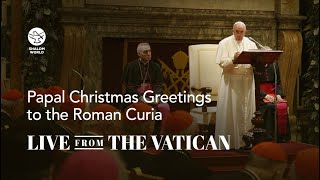 Papal Christmas Greetings to the Roman Curia  Hall of Benediction  LIVE from the Vatican [upl. by Ynohtnaed]