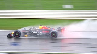 Max Verstappen testing the new Red Bull RB20 at Silverstone [upl. by Agiaf]