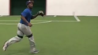 Baseball Drills  Outfield Footwork and Fly Ball [upl. by Hcirdla760]