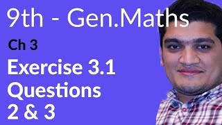 9th Class General Math Ch 3 lec 2 Exercise 31 Question no 2 amp 3  Matric part 1 Math [upl. by Garlinda]