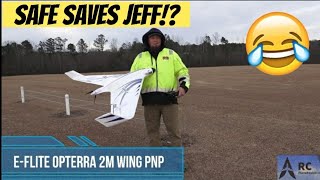 💥Safe Saves Jeffs💥 Eflite Opterra 2m Wing PNP Maiden Flight  Review [upl. by Riorsson]