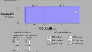 Simulador Darrow sobre la volemia y osmolaridad del medio interno [upl. by Ehctav]