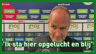 DICK LUKKIEN kijkt tevreden terug op FC GRONINGEN tegen SPARTA [upl. by Ymmij]