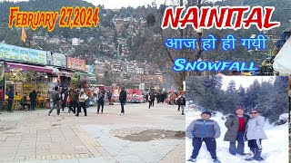 Nainital Today Finally हो ही गयी Snowfall nainital snowfall love wather winter cold crowd [upl. by Walrath]