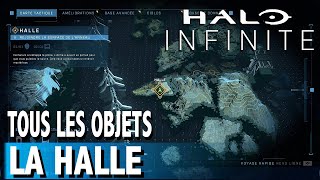 TOUS LES OBJETS DE COLLECTION LA HALLE CRÂNE amp AUDIO X2  HALO INFINITE [upl. by Zalucki289]