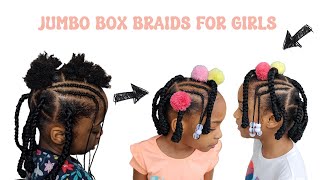 Box Braids for Girls Simple Back To School Protective Hairstyle [upl. by Iams]