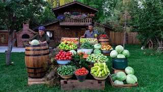 🌽🥒🥕Preserving Seasonal Harvest Pickling Assorted Vegetables in a 200Liter Wooden Barrel [upl. by Woodsum]