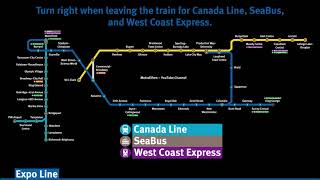 SkyTrain Map  Expo Millennium and Canada Line Announcements UPDATED [upl. by Yevol]