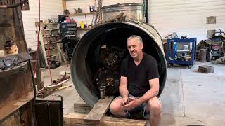 Home built diesel powered submarine Installing the engine [upl. by Borroff]