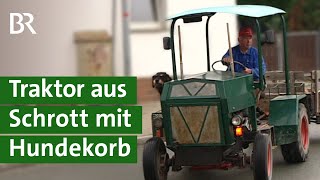 Gebaut aus DDR Schrottteilen kleiner Traktor mit Hundekorb Marke Eigenbau  Unser Land  BR [upl. by Ahsenak]