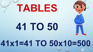 Tables Of 41 to 50  Multiplication Tables Of 41 To 50  41 To 50 Tables  Learn Tables 41 to 50 [upl. by Stralka]