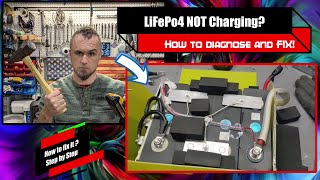 How to fix a 12v LiFePo4 100a battery Not charging or holding the charge install a balancer board [upl. by Duval]