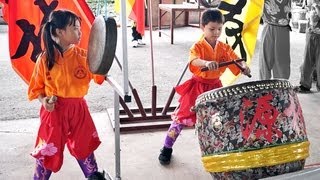 LION DANCE DRUMMING  Youngest Drummer Gong and Cymbals formed by Children [upl. by Monica981]