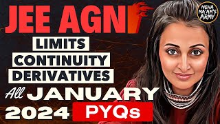 AGNI SERIES LIMITS CONTINUITY DERIVATIVES JEE  ALL PYQs of JAN 2024 Theory IMP Ques jee2025 jee [upl. by Mandell]