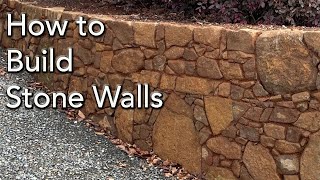 How To Build A Natural Dry Stone Wall or Rock Retaining Wall for your Garden Design [upl. by Ytiak]