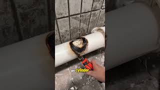 Quickly install a tee fitting on an existing sewage pipe plumbingtech plumbing plumber [upl. by Ewold261]