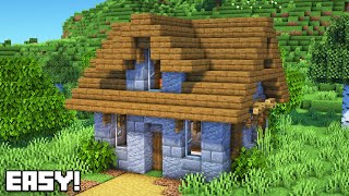 Minecraft Small amp Simple Stone House Tutorial  Spruce House [upl. by Kamp]