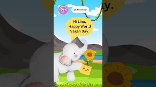 2 Happy World Vegan day kidsvideo viral vegan cuteanimals animation [upl. by Nerte502]