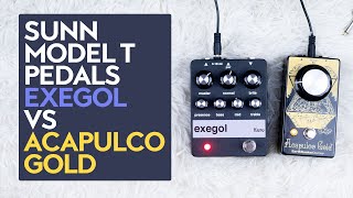 Sunn Model T pedals shootout  EarthQuaker Devices Acapulco Gold vs Kuro Custom Audio Exegol [upl. by Vaientina]