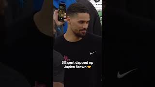 50 Cent dapped up Jaylen Brown  explore foryou shortsfeed [upl. by Wyne]