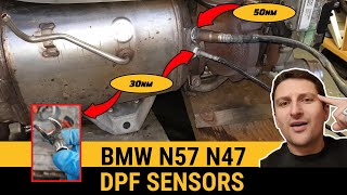 BMW N57 N47 DPF Filter Sensor Temperature sensor installation How to install lambda O2 oxygen sensor [upl. by Yale]