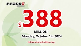 Result of Powerball lottery on October 12 2024  Jackpot rises to 388000000 [upl. by Nylinnej]