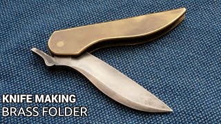 Knife Making  Brass Folder [upl. by Rihsab]