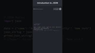 Introduction to JSON in Python pythonlearning programming coding pythoncoding python [upl. by Larual]