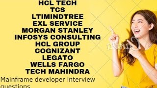 Mainframe interview questions which are asked on top of most companies TCS LTI EXL Infosys HCL [upl. by Stirling]