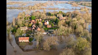 Newark Floods Incredible drone views show Girton village isolated by flooding [upl. by Yntirb752]