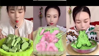 Satisfying hard frozen ice with matcha eating videos [upl. by Ttihw789]