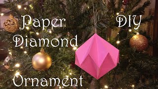 DIY Paper Diamond Ornament  Kako napraviti novogodisnji ukras od papira  lampion dijamant [upl. by Amalbergas]