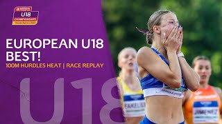 European U18 best 🔥 1286 for Frlickova in the 100m hurdles heats 🤯 Banska Bystrica 2024 [upl. by Rae]