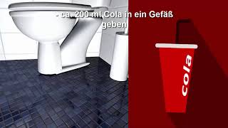 Toilette WC Klo reinigen mit Cola  Urinstein und Kalkflecken entfernen  So gehts [upl. by Jaella]