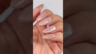 ✨😻 VARNAIL Jelly Jade Cat Eye CEJJ03 Light Peach  Glitter Platinum Gel cateyenails nailinspo [upl. by Anialahs369]