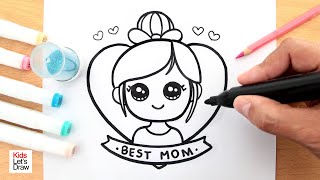 Cómo DIBUJAR A MAMÁ fácil usando BRILLANTINA  Dibujos Día de la Madre [upl. by Dirrej]